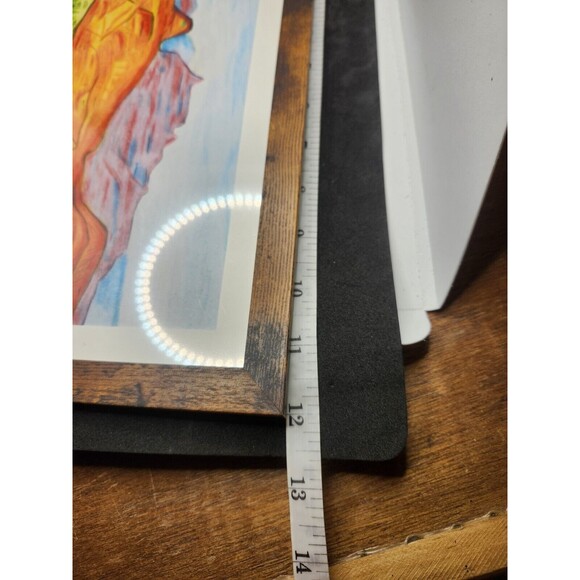 Handmade Framed Pencil Art Desert Landscape Scene Original Colored Drawing - Picture 5 of 16